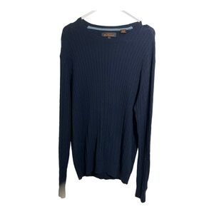 Ben Sherman mens crew neck cable knit pattern cotton cashmere blend size large